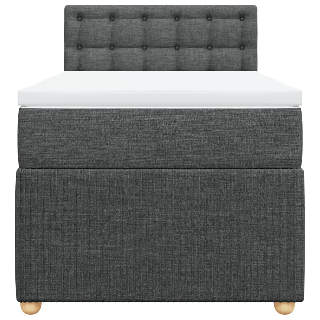 Boxspring met matras stof donkergrijs 90x190 cm Bedden & bedframes | Creëer jouw Trendy Thuis | Gratis bezorgd & Retour | Trendy.nl