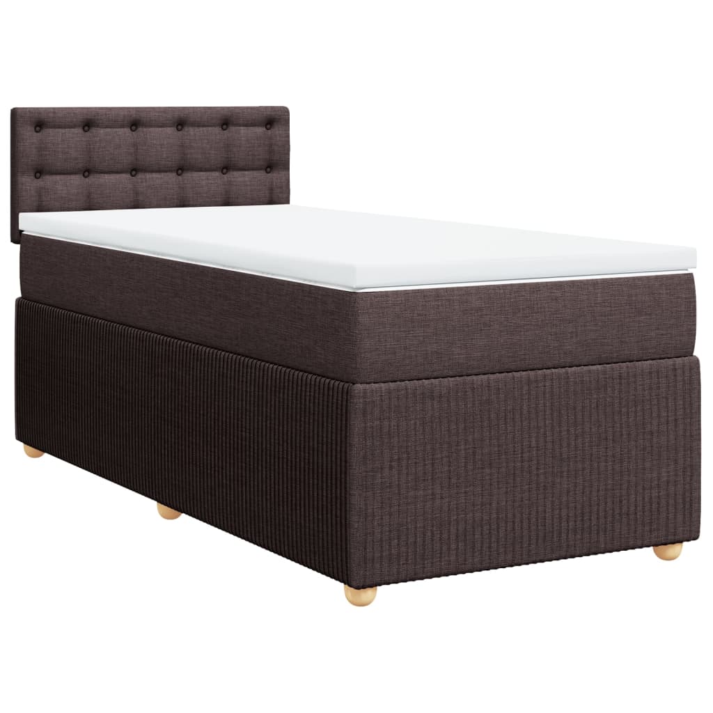 Boxspring met matras stof donkerbruin 90x190 cm Bedden & bedframes | Creëer jouw Trendy Thuis | Gratis bezorgd & Retour | Trendy.nl