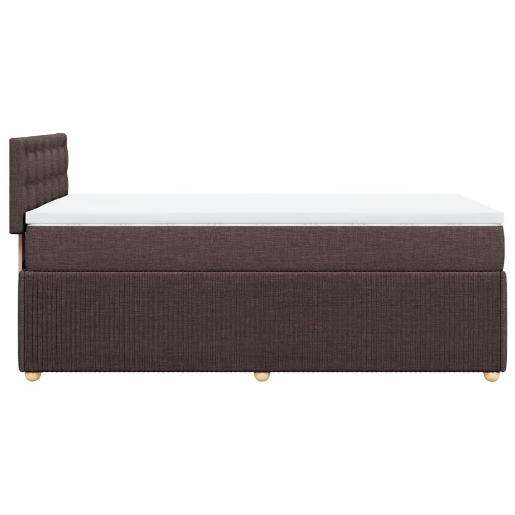 Boxspring met matras stof donkerbruin 90x190 cm Bedden & bedframes | Creëer jouw Trendy Thuis | Gratis bezorgd & Retour | Trendy.nl