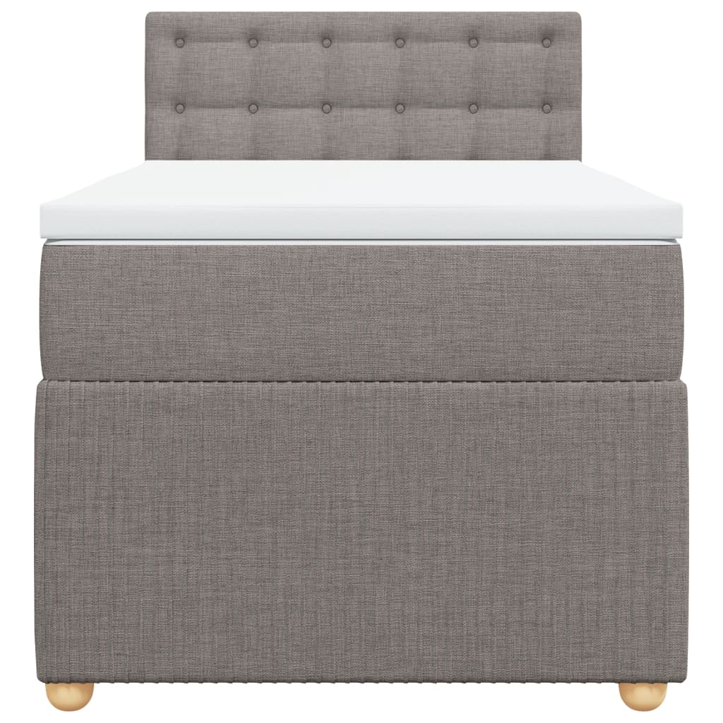 Boxspring met matras stof taupe 90x190 cm Bedden & bedframes | Creëer jouw Trendy Thuis | Gratis bezorgd & Retour | Trendy.nl