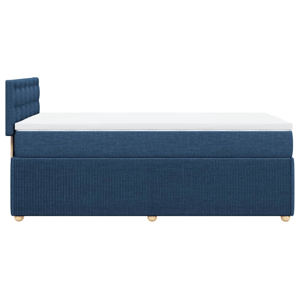 Boxspring met matras stof blauw 90x190 cm