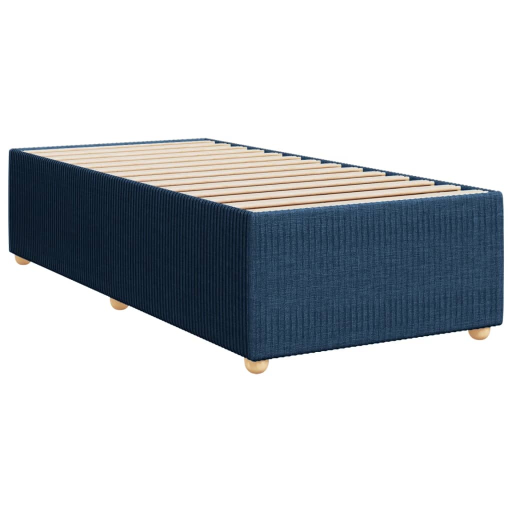 Boxspring met matras stof blauw 90x190 cm