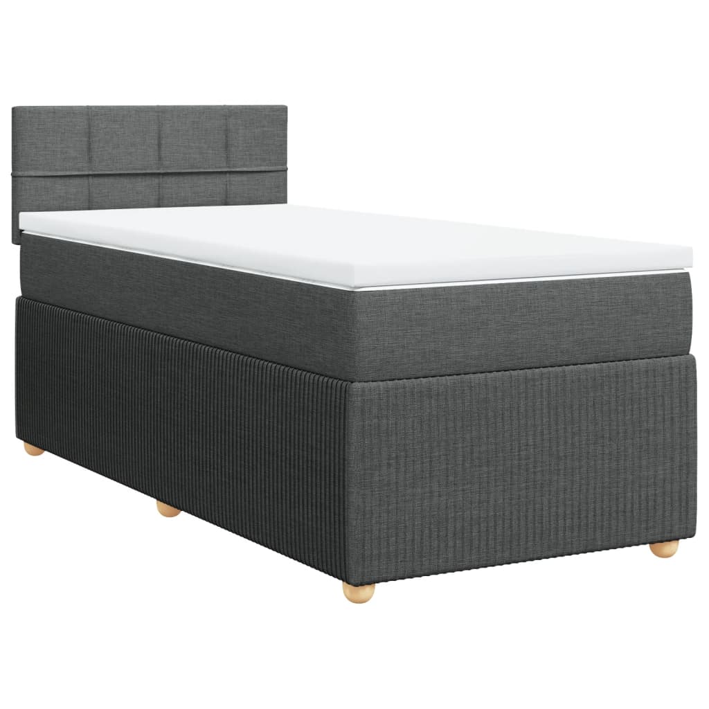 Boxspring met matras stof donkergrijs 90x200 cm Bedden & bedframes | Creëer jouw Trendy Thuis | Gratis bezorgd & Retour | Trendy.nl