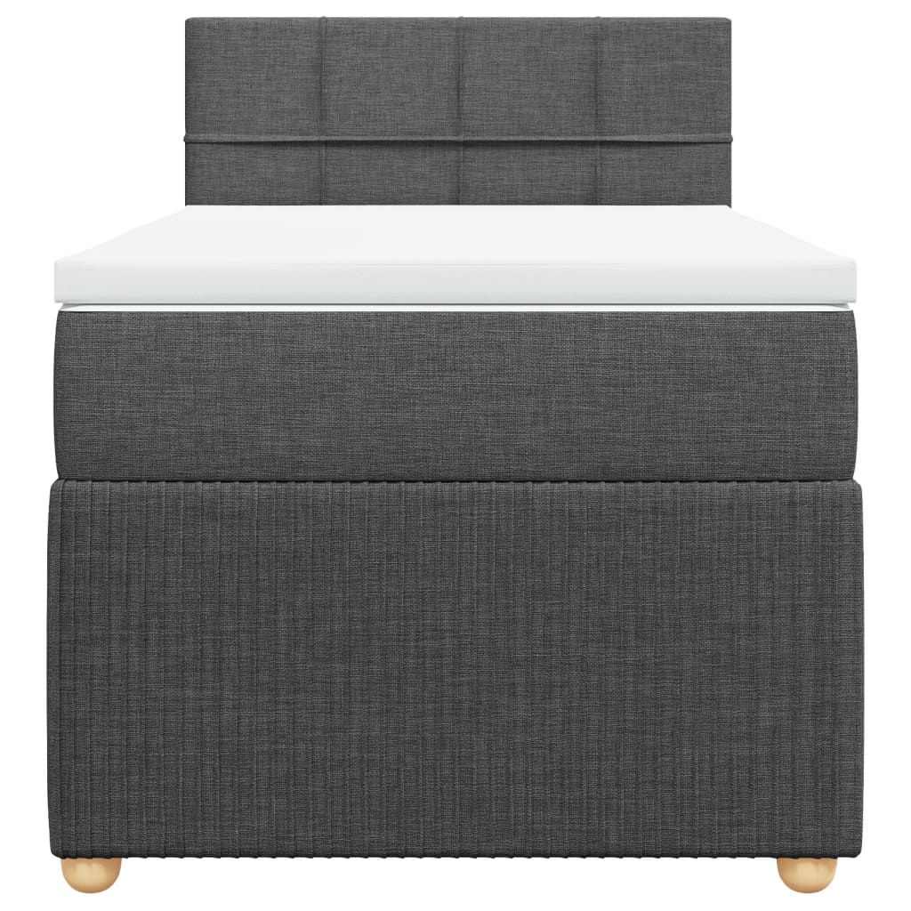 Boxspring met matras stof donkergrijs 90x200 cm Bedden & bedframes | Creëer jouw Trendy Thuis | Gratis bezorgd & Retour | Trendy.nl