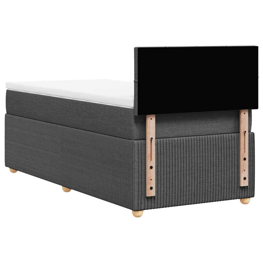 Boxspring met matras stof donkergrijs 90x200 cm Bedden & bedframes | Creëer jouw Trendy Thuis | Gratis bezorgd & Retour | Trendy.nl