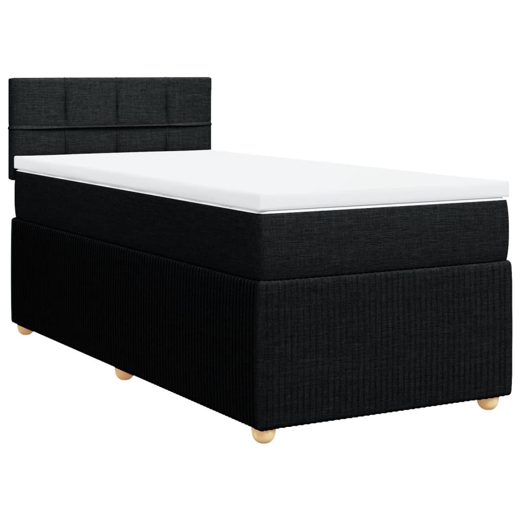 Boxspring met matras stof zwart 90x200 cm Bedden & bedframes | Creëer jouw Trendy Thuis | Gratis bezorgd & Retour | Trendy.nl