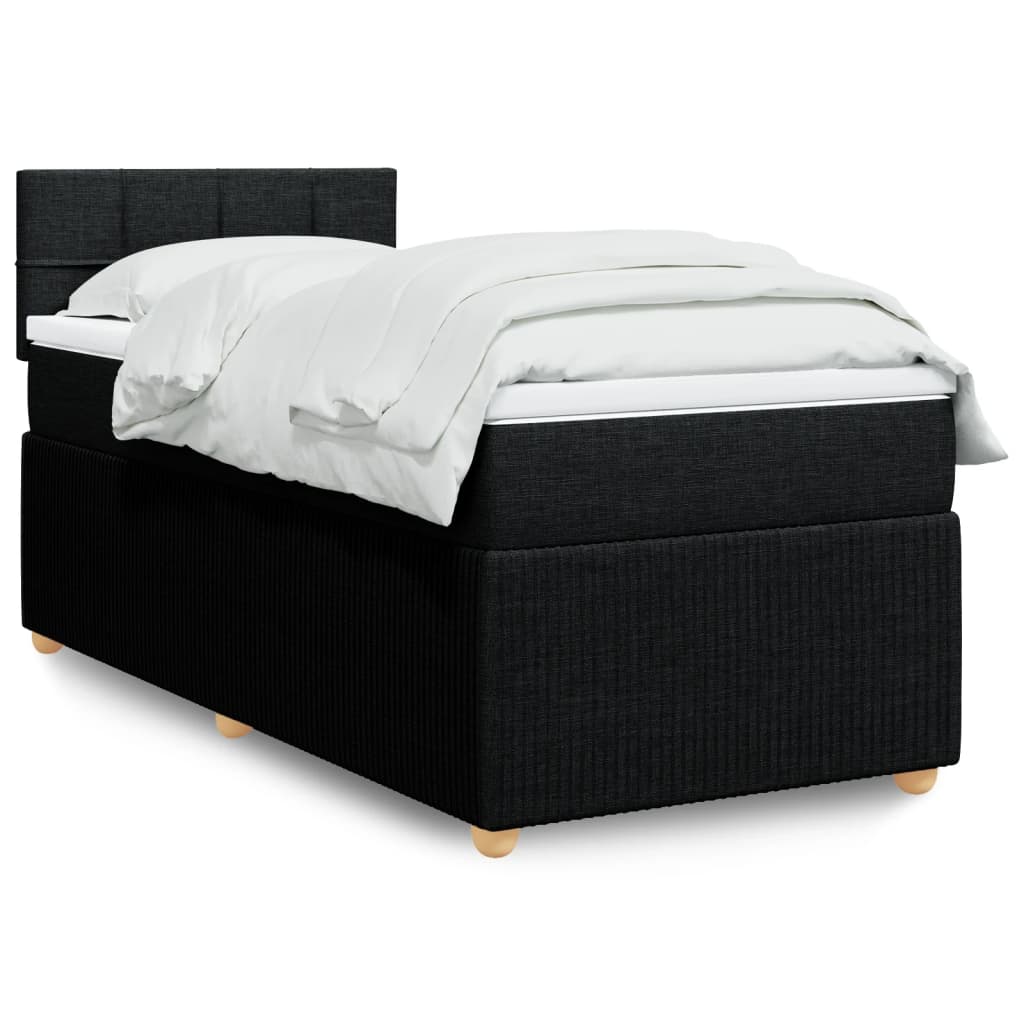 Boxspring met matras stof zwart 90x200 cm Bedden & bedframes | Creëer jouw Trendy Thuis | Gratis bezorgd & Retour | Trendy.nl