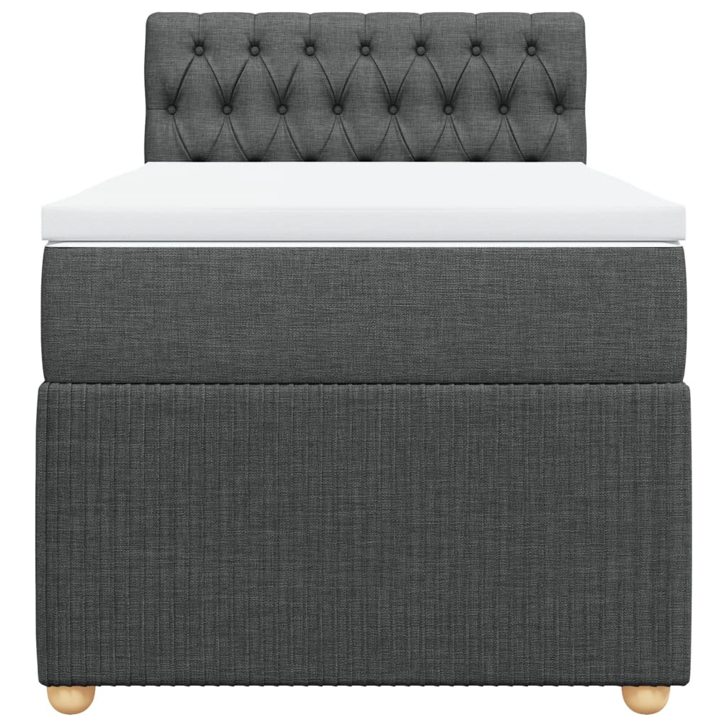 Boxspring met matras stof donkergrijs 90x200 cm Bedden & bedframes | Creëer jouw Trendy Thuis | Gratis bezorgd & Retour | Trendy.nl