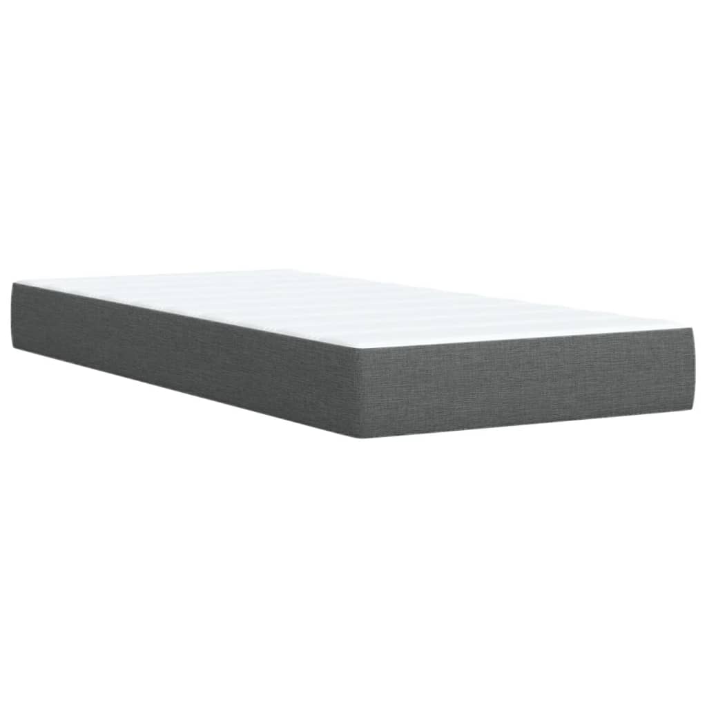 Boxspring met matras stof donkergrijs 90x200 cm Bedden & bedframes | Creëer jouw Trendy Thuis | Gratis bezorgd & Retour | Trendy.nl