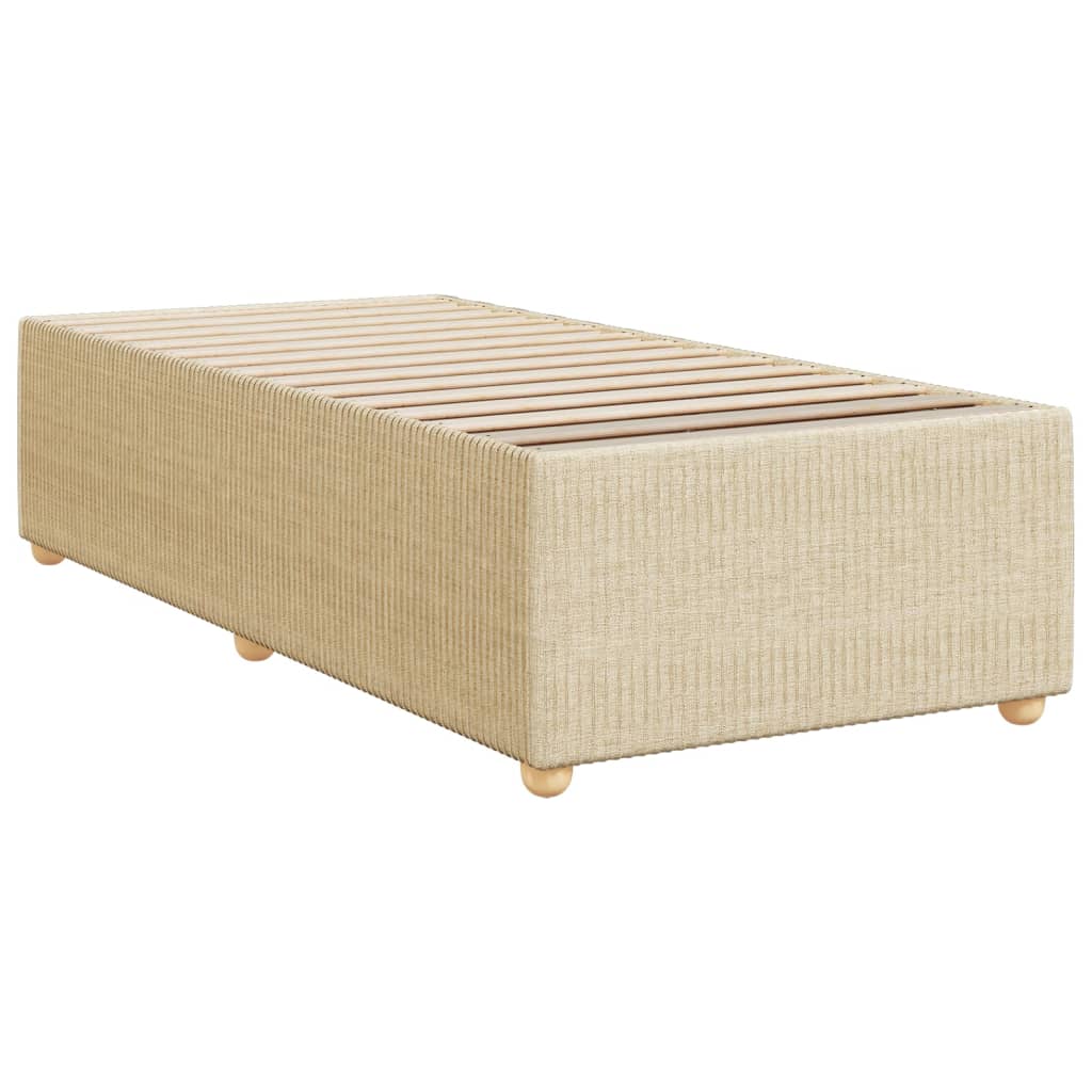 Boxspring met matras stof crèmekleurig 90x200 cm Bedden & bedframes | Creëer jouw Trendy Thuis | Gratis bezorgd & Retour | Trendy.nl