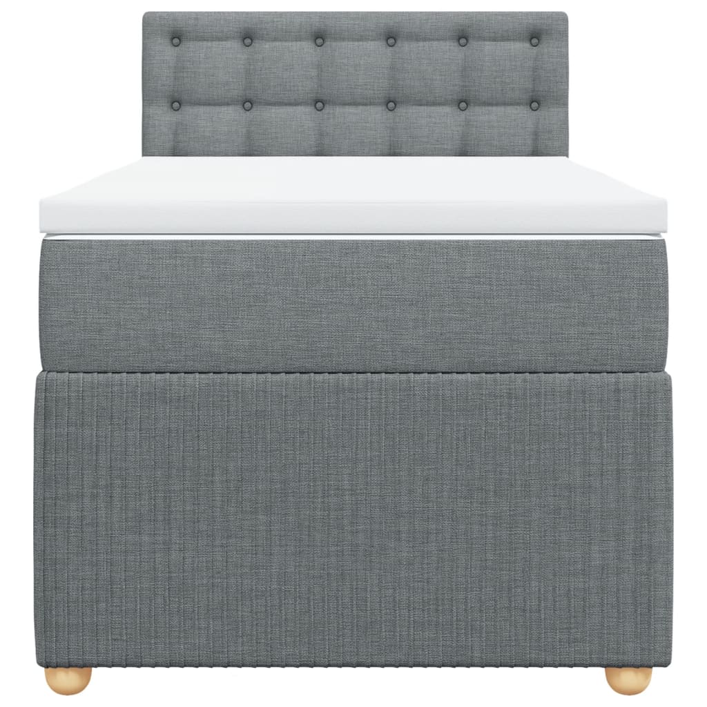 Boxspring met matras stof lichtgrijs 90x200 cm Bedden & bedframes | Creëer jouw Trendy Thuis | Gratis bezorgd & Retour | Trendy.nl