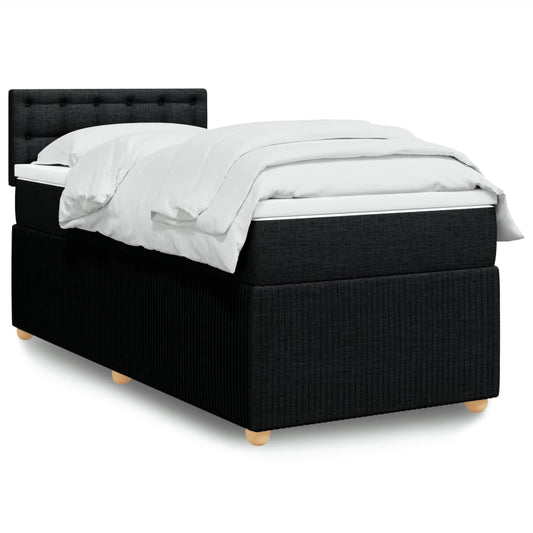 Boxspring met matras stof zwart 90x200 cm Bedden & bedframes | Creëer jouw Trendy Thuis | Gratis bezorgd & Retour | Trendy.nl