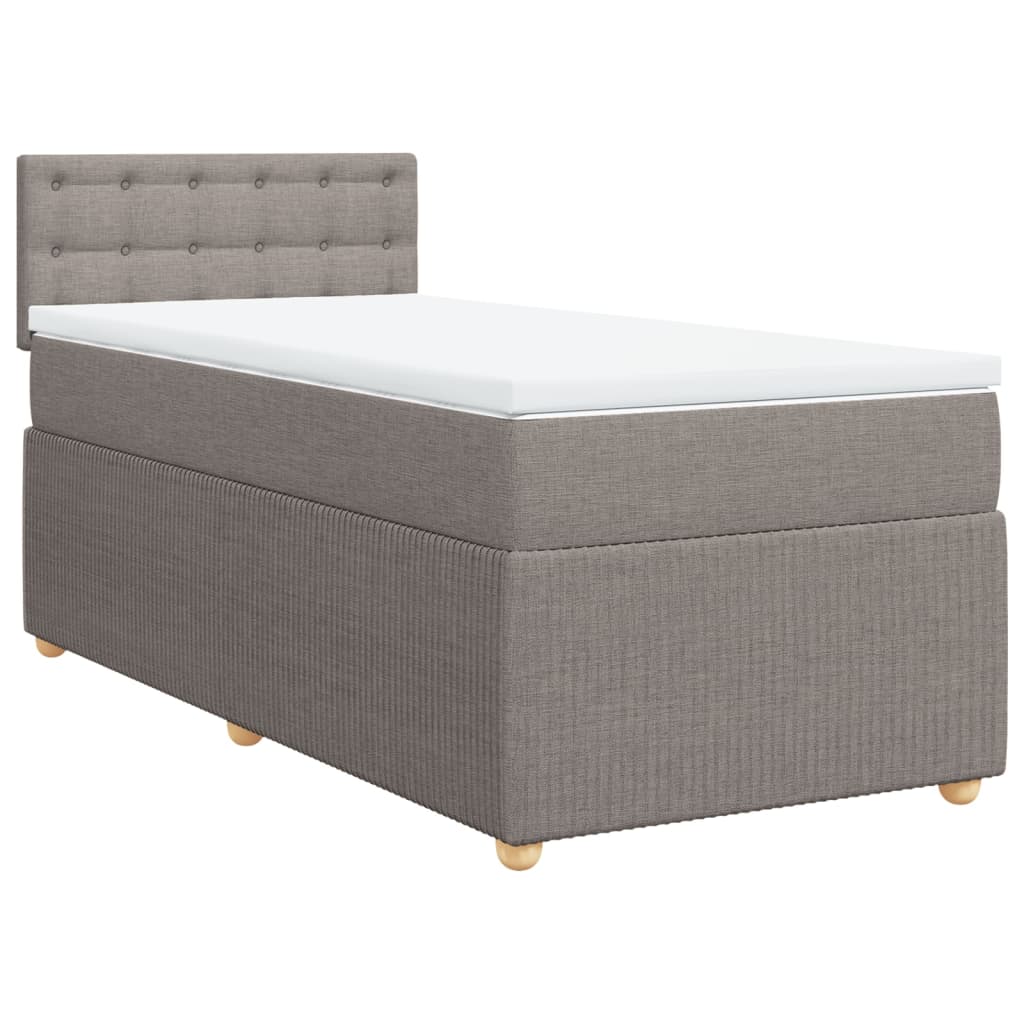 Boxspring met matras stof taupe 90x200 cm Bedden & bedframes | Creëer jouw Trendy Thuis | Gratis bezorgd & Retour | Trendy.nl