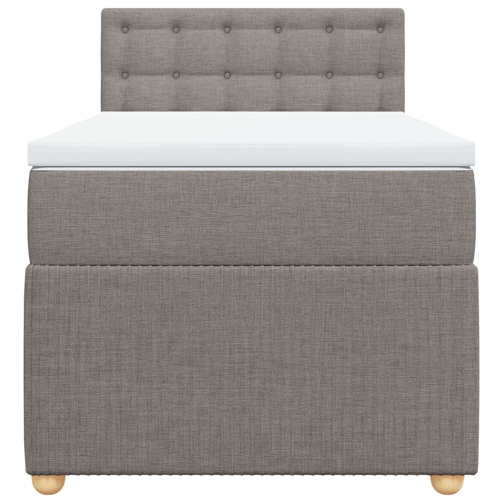 Boxspring met matras stof taupe 90x200 cm Bedden & bedframes | Creëer jouw Trendy Thuis | Gratis bezorgd & Retour | Trendy.nl