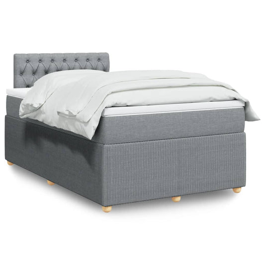 Boxspring met matras stof lichtgrijs 120x190 cm Bedden & bedframes | Creëer jouw Trendy Thuis | Gratis bezorgd & Retour | Trendy.nl