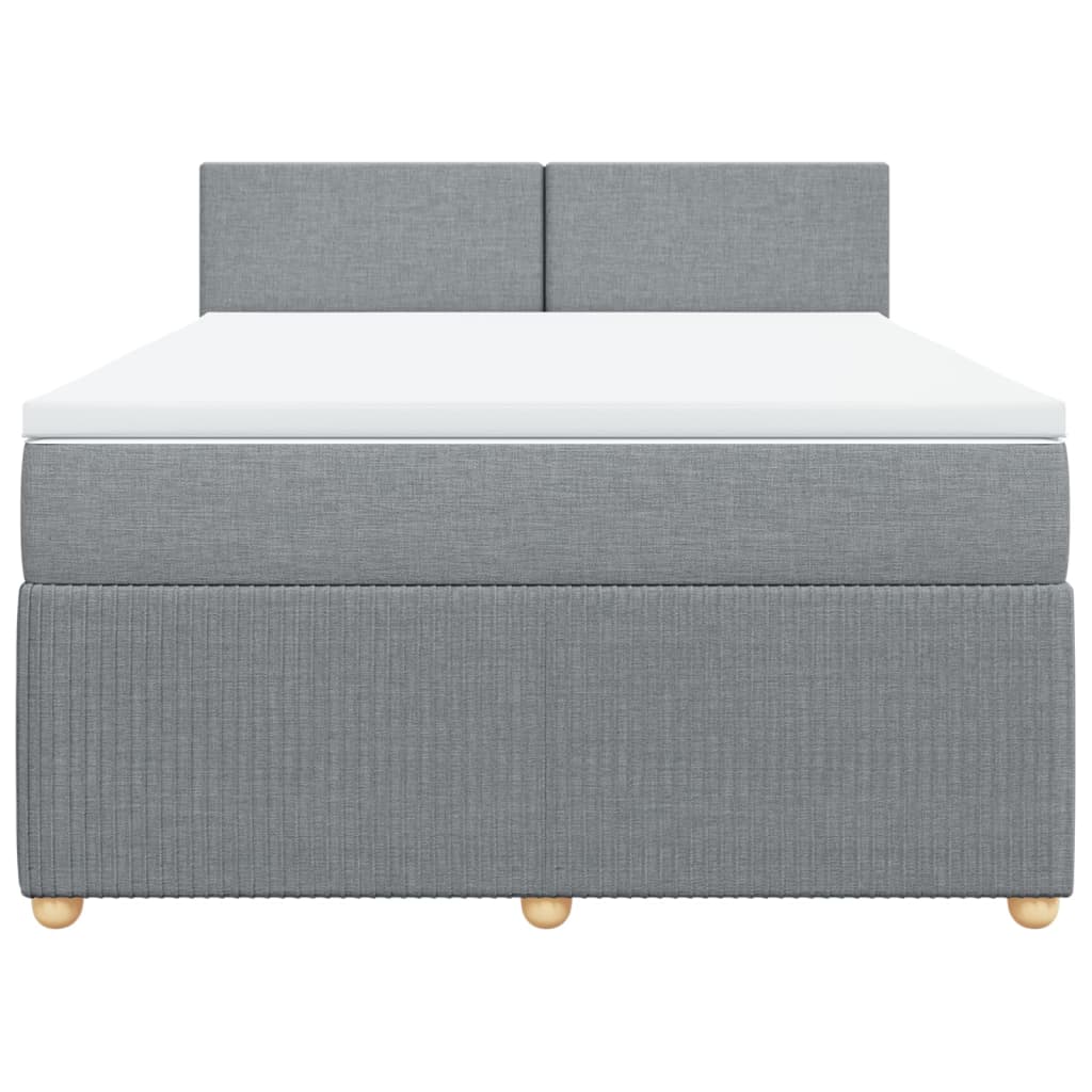 Boxspring met matras stof lichtgrijs 140x190 cm Bedden & bedframes | Creëer jouw Trendy Thuis | Gratis bezorgd & Retour | Trendy.nl