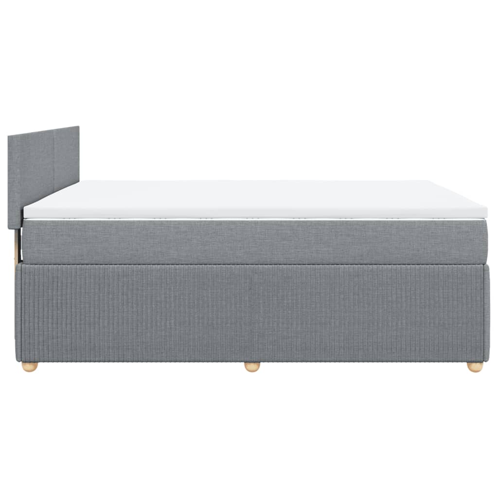 Boxspring met matras stof lichtgrijs 140x190 cm Bedden & bedframes | Creëer jouw Trendy Thuis | Gratis bezorgd & Retour | Trendy.nl