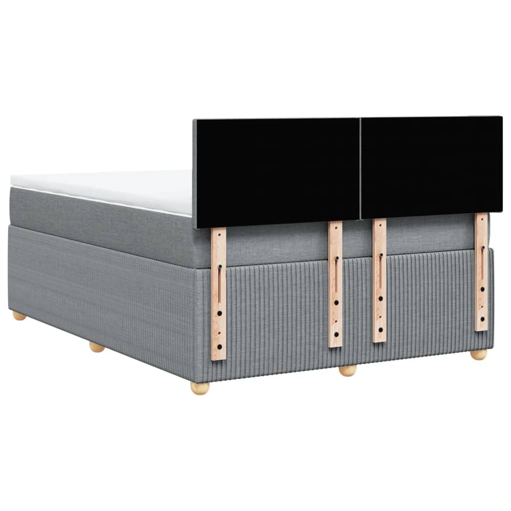 Boxspring met matras stof lichtgrijs 140x190 cm Bedden & bedframes | Creëer jouw Trendy Thuis | Gratis bezorgd & Retour | Trendy.nl