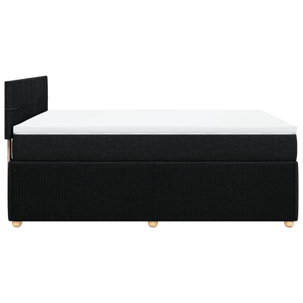 Boxspring met matras stof zwart 140x190 cm Bedden & bedframes | Creëer jouw Trendy Thuis | Gratis bezorgd & Retour | Trendy.nl