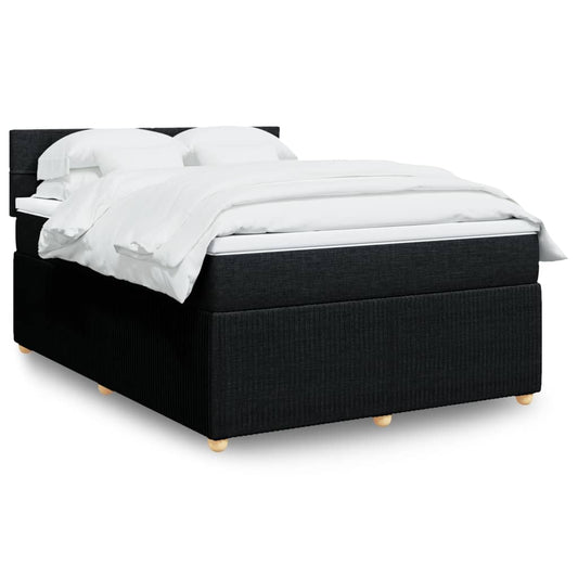 Boxspring met matras stof zwart 140x190 cm Bedden & bedframes | Creëer jouw Trendy Thuis | Gratis bezorgd & Retour | Trendy.nl