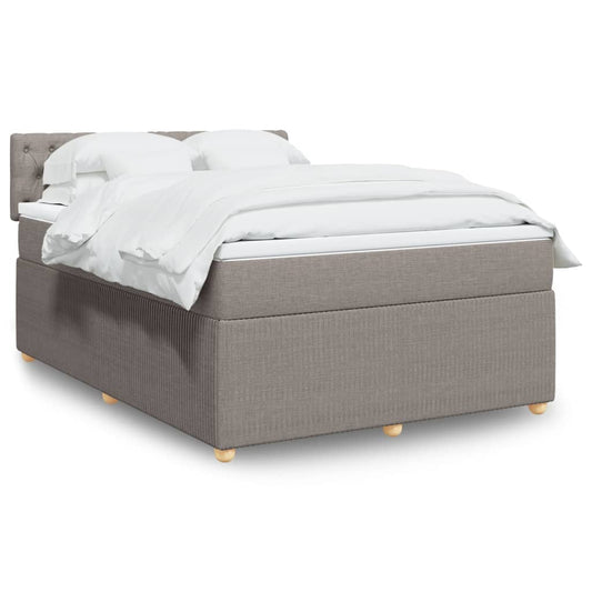 Boxspring met matras stof taupe 140x190 cm Bedden & bedframes | Creëer jouw Trendy Thuis | Gratis bezorgd & Retour | Trendy.nl