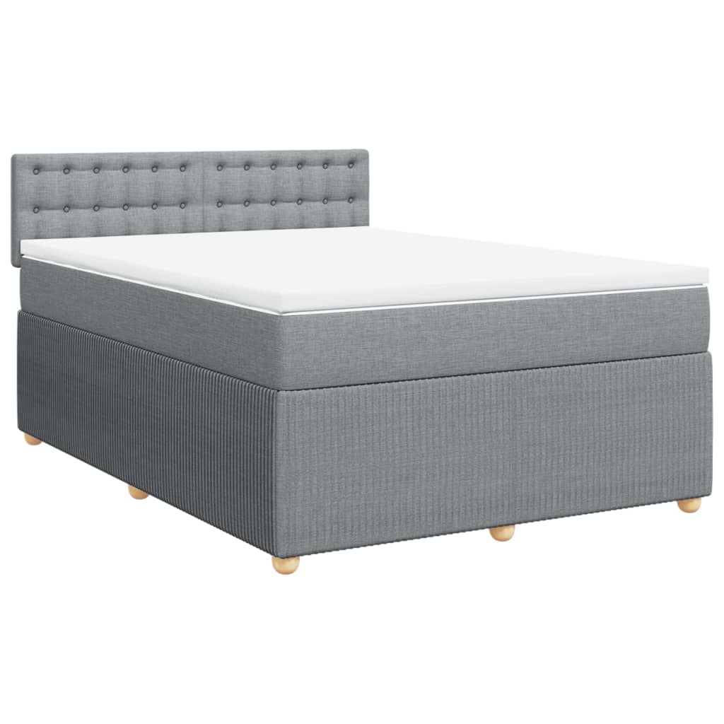 Boxspring met matras stof lichtgrijs 140x190 cm Bedden & bedframes | Creëer jouw Trendy Thuis | Gratis bezorgd & Retour | Trendy.nl