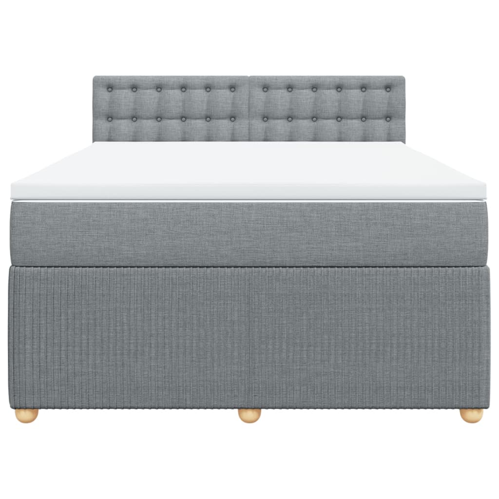 Boxspring met matras stof lichtgrijs 140x190 cm Bedden & bedframes | Creëer jouw Trendy Thuis | Gratis bezorgd & Retour | Trendy.nl