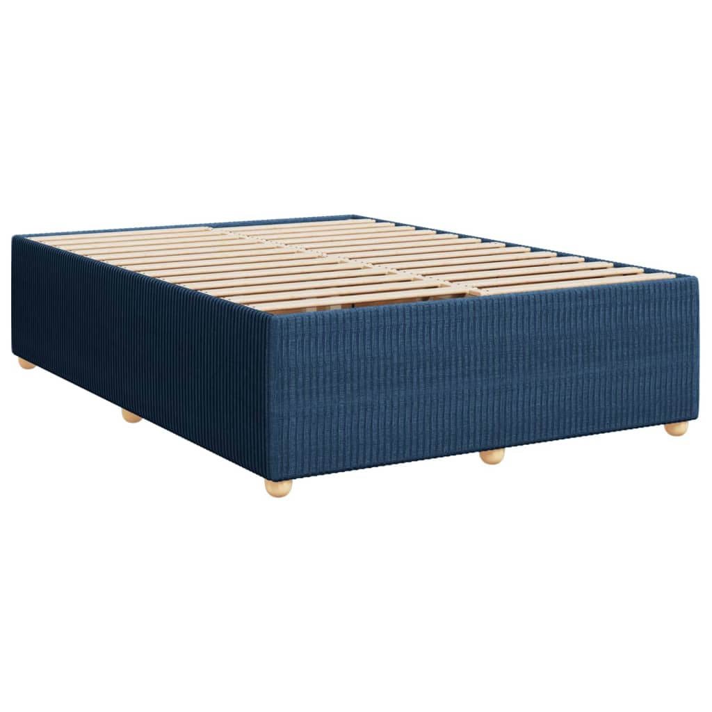 Boxspring met matras stof blauw 140x200 cm