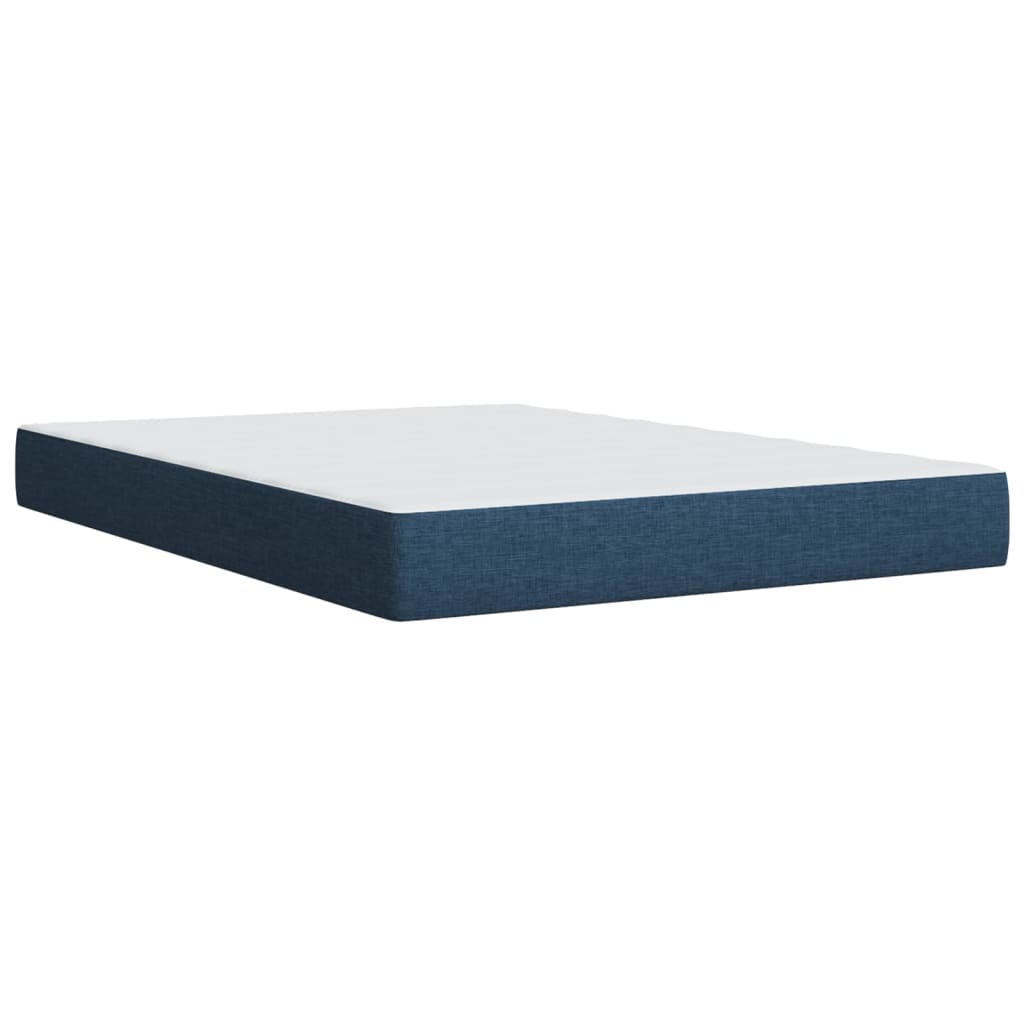 Boxspring met matras stof blauw 140x200 cm