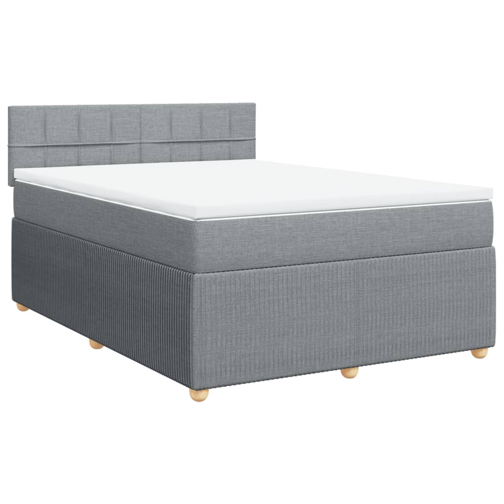 Boxspring met matras stof lichtgrijs 140x200 cm Bedden & bedframes | Creëer jouw Trendy Thuis | Gratis bezorgd & Retour | Trendy.nl