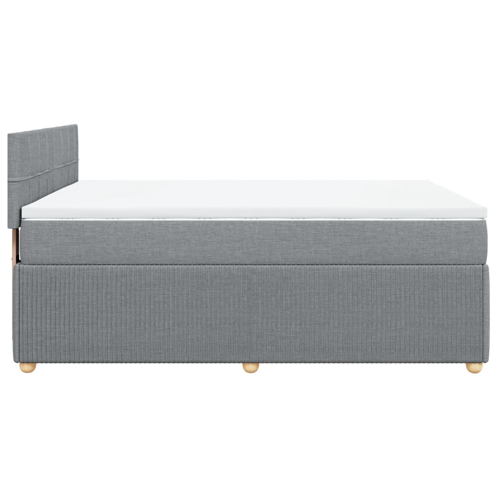 Boxspring met matras stof lichtgrijs 140x200 cm Bedden & bedframes | Creëer jouw Trendy Thuis | Gratis bezorgd & Retour | Trendy.nl