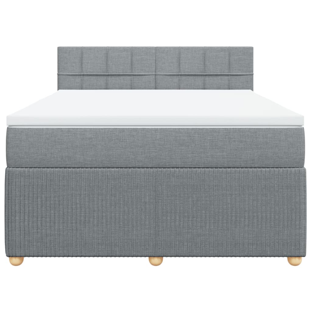 Boxspring met matras stof lichtgrijs 140x200 cm Bedden & bedframes | Creëer jouw Trendy Thuis | Gratis bezorgd & Retour | Trendy.nl