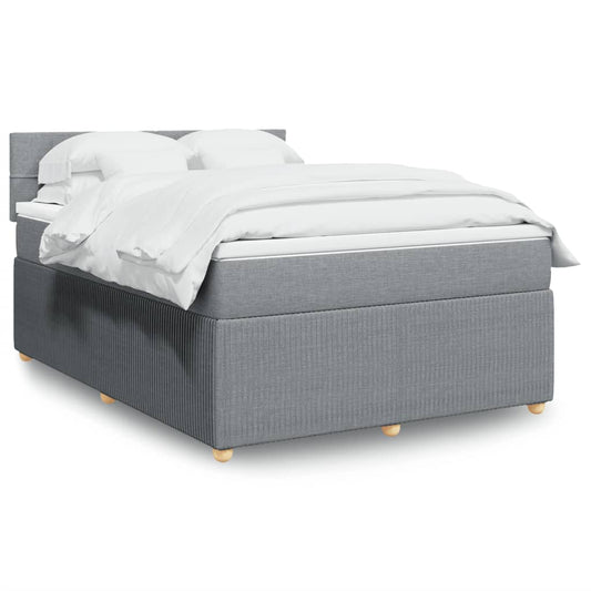 Boxspring met matras stof lichtgrijs 140x200 cm Bedden & bedframes | Creëer jouw Trendy Thuis | Gratis bezorgd & Retour | Trendy.nl