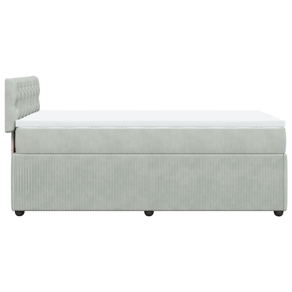 Boxspring met matras fluweel lichtgrijs 80x200 cm Bedden & bedframes | Creëer jouw Trendy Thuis | Gratis bezorgd & Retour | Trendy.nl