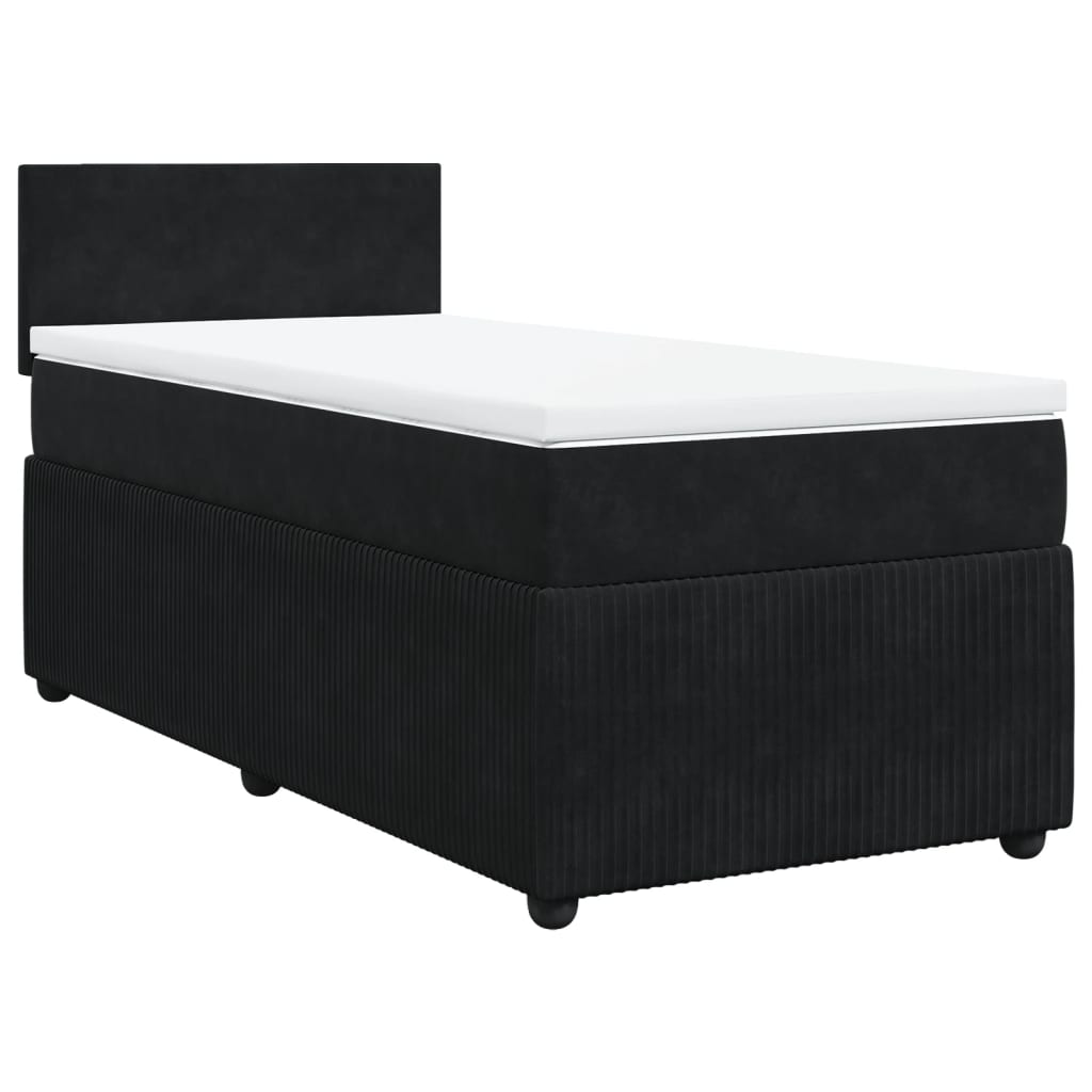 Boxspring met matras fluweel zwart 90x190 cm Bedden & bedframes | Creëer jouw Trendy Thuis | Gratis bezorgd & Retour | Trendy.nl