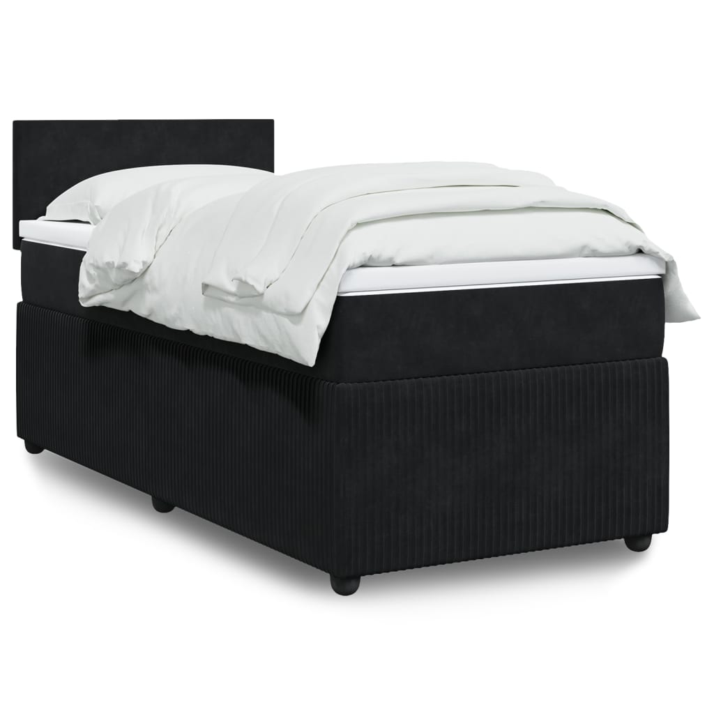 Boxspring met matras fluweel zwart 90x190 cm Bedden & bedframes | Creëer jouw Trendy Thuis | Gratis bezorgd & Retour | Trendy.nl