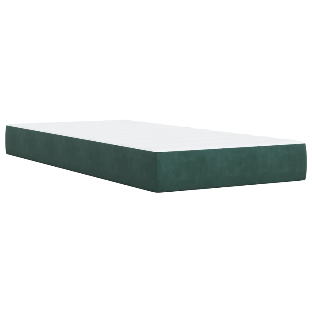 Boxspring met matras fluweel donkergroen 90x190 cm Bedden & bedframes | Creëer jouw Trendy Thuis | Gratis bezorgd & Retour | Trendy.nl