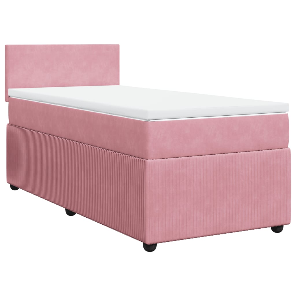 Boxspring met matras fluweel roze 90x190 cm Bedden & bedframes | Creëer jouw Trendy Thuis | Gratis bezorgd & Retour | Trendy.nl