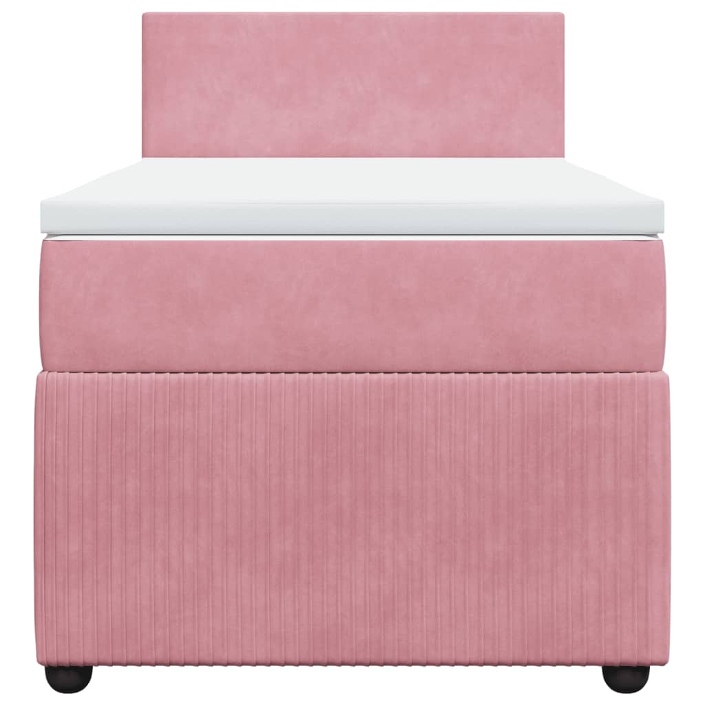 Boxspring met matras fluweel roze 90x190 cm Bedden & bedframes | Creëer jouw Trendy Thuis | Gratis bezorgd & Retour | Trendy.nl