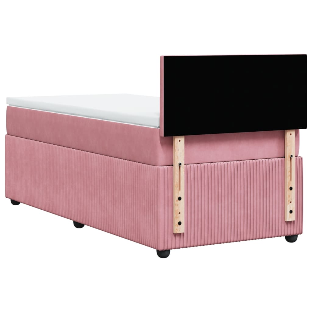 Boxspring met matras fluweel roze 90x190 cm Bedden & bedframes | Creëer jouw Trendy Thuis | Gratis bezorgd & Retour | Trendy.nl