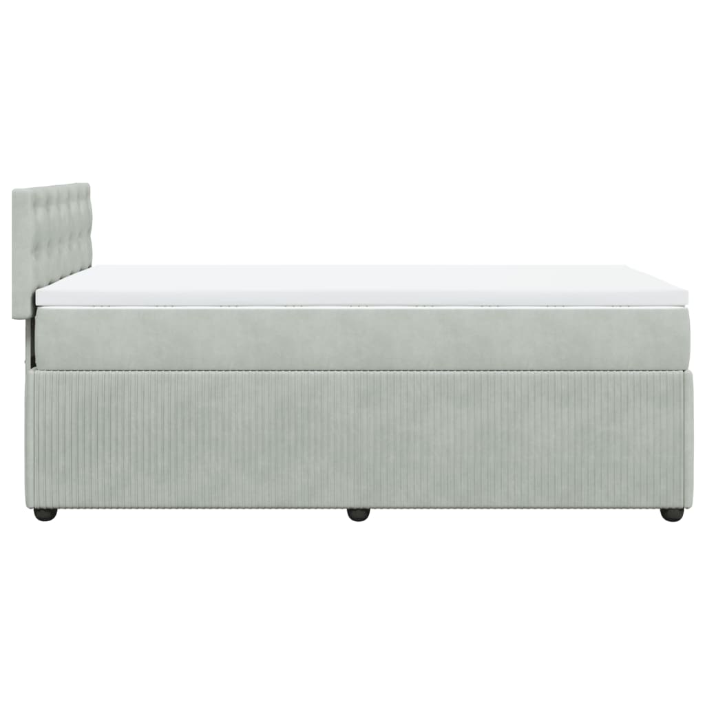 Boxspring met matras fluweel lichtgrijs 90x190 cm Bedden & bedframes | Creëer jouw Trendy Thuis | Gratis bezorgd & Retour | Trendy.nl