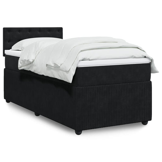 Boxspring met matras fluweel zwart 90x190 cm Bedden & bedframes | Creëer jouw Trendy Thuis | Gratis bezorgd & Retour | Trendy.nl