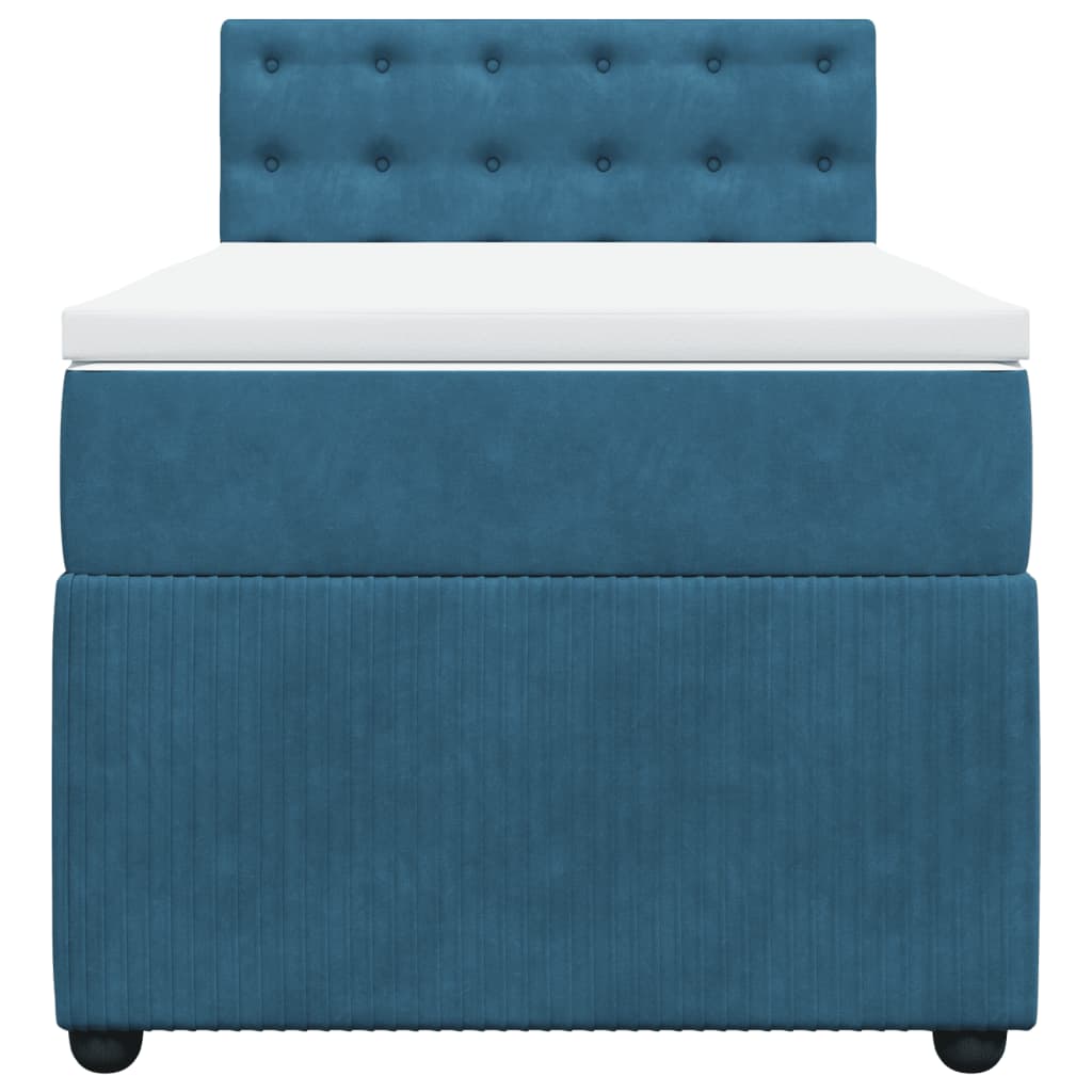 Boxspring met matras fluweel blauw 90x190 cm Bedden & bedframes | Creëer jouw Trendy Thuis | Gratis bezorgd & Retour | Trendy.nl