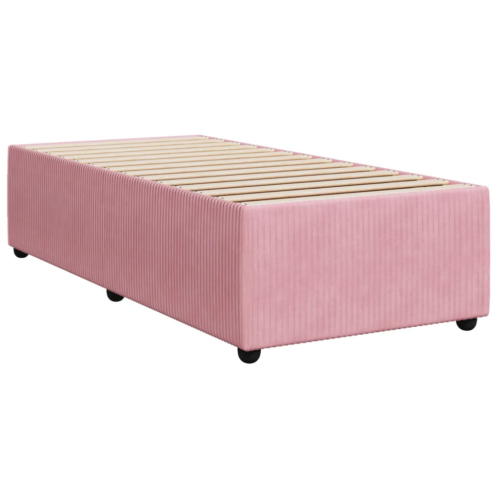 Boxspring met matras fluweel roze 90x190 cm