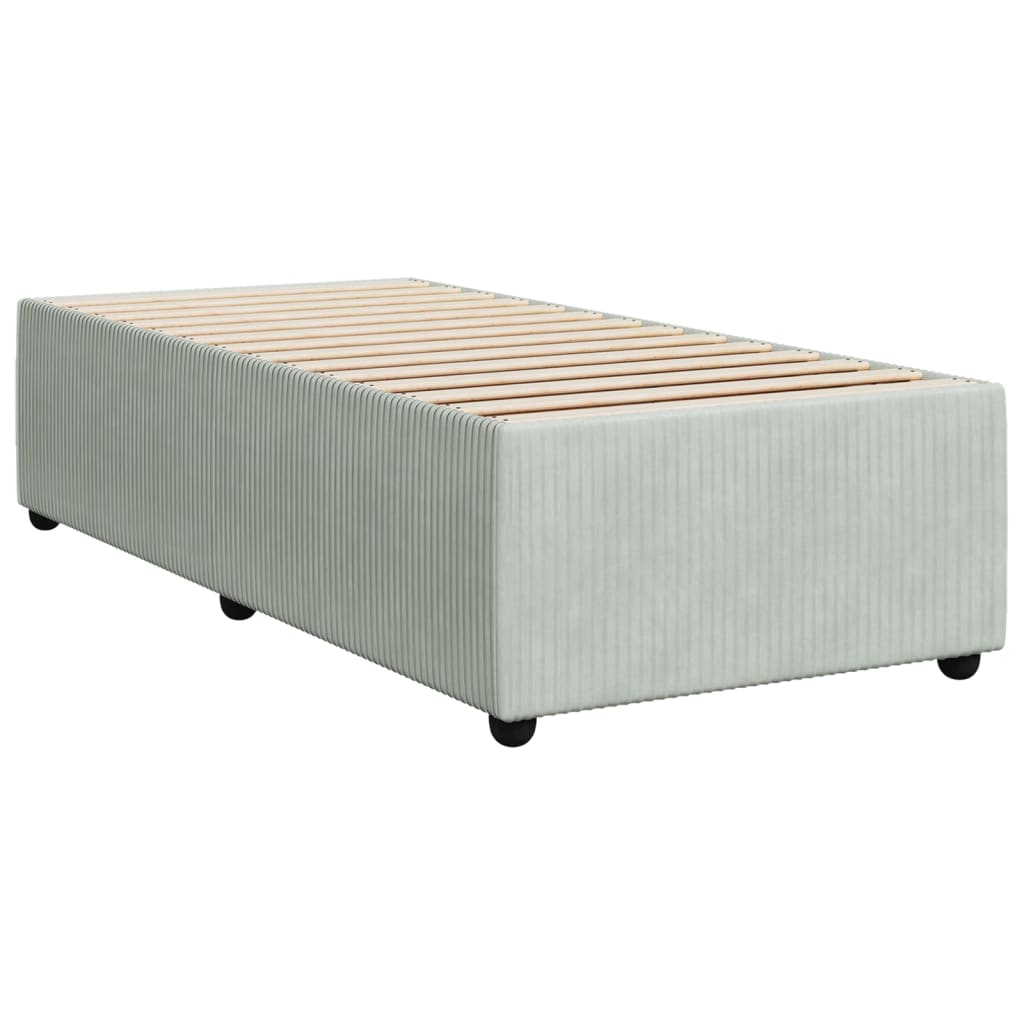 Boxspring met matras fluweel lichtgrijs 90x190 cm Bedden & bedframes | Creëer jouw Trendy Thuis | Gratis bezorgd & Retour | Trendy.nl