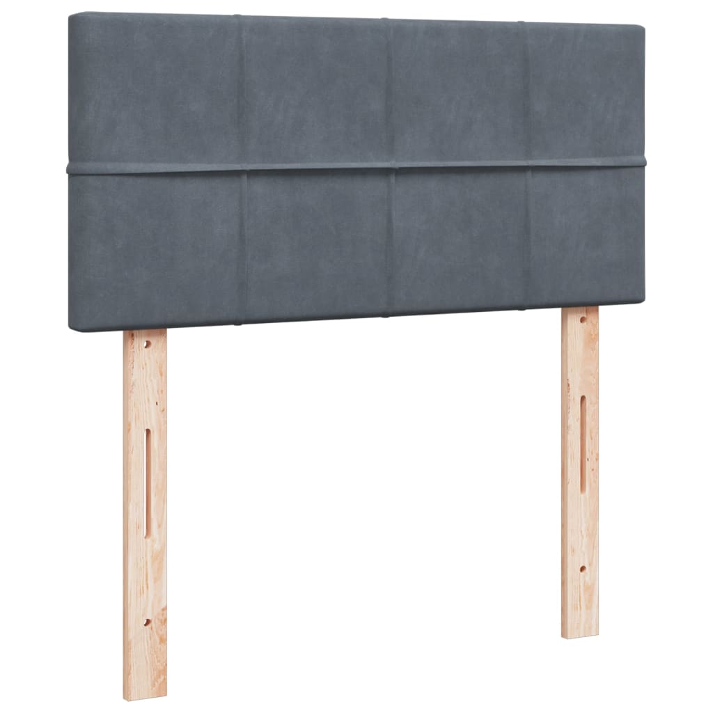 Boxspring met matras fluweel donkergrijs 90x190 cm Bedden & bedframes | Creëer jouw Trendy Thuis | Gratis bezorgd & Retour | Trendy.nl