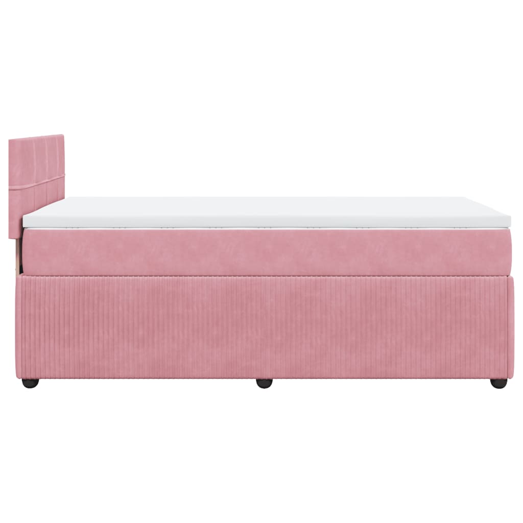 Boxspring met matras fluweel roze 90x190 cm