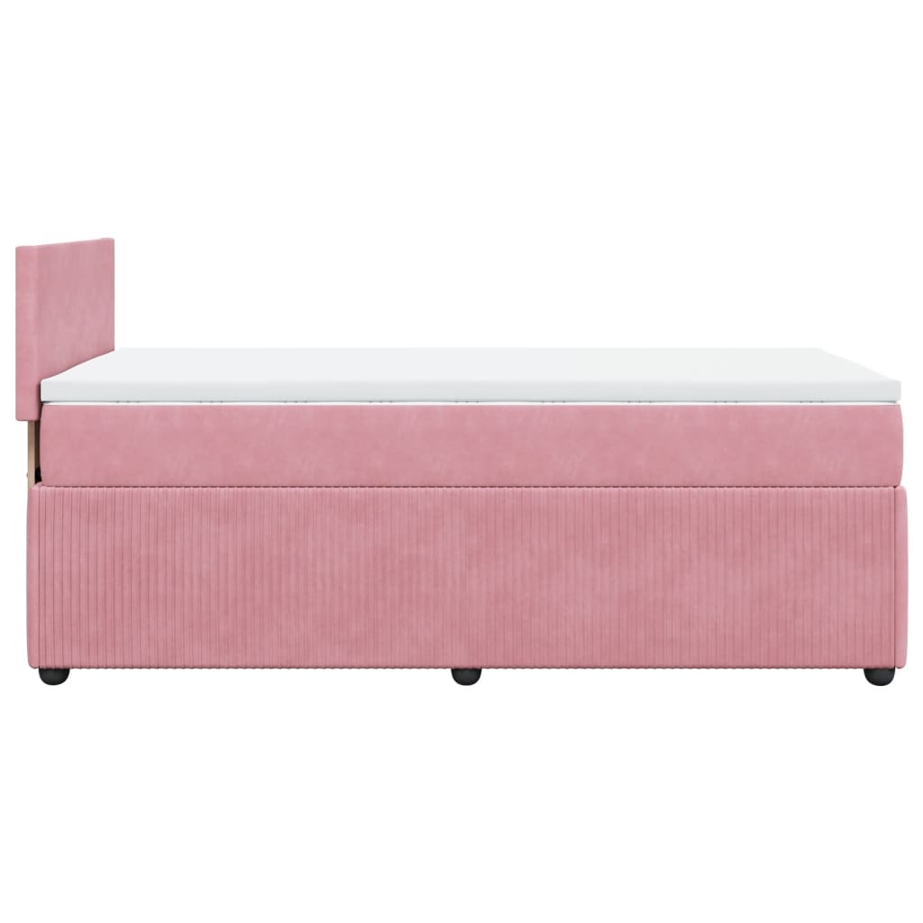 Boxspring met matras fluweel roze 90x200 cm Bedden & bedframes | Creëer jouw Trendy Thuis | Gratis bezorgd & Retour | Trendy.nl