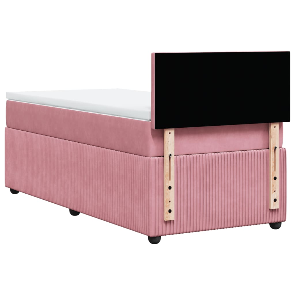 Boxspring met matras fluweel roze 90x200 cm Bedden & bedframes | Creëer jouw Trendy Thuis | Gratis bezorgd & Retour | Trendy.nl