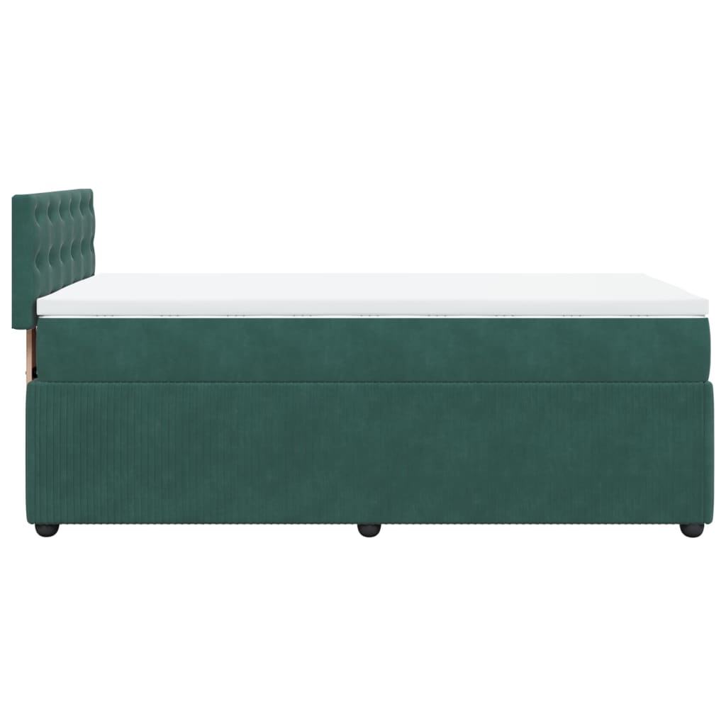 Boxspring met matras fluweel donkergroen 90x200 cm Bedden & bedframes | Creëer jouw Trendy Thuis | Gratis bezorgd & Retour | Trendy.nl